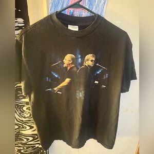 Vintage Elton John and Billy Joel Black Shirt